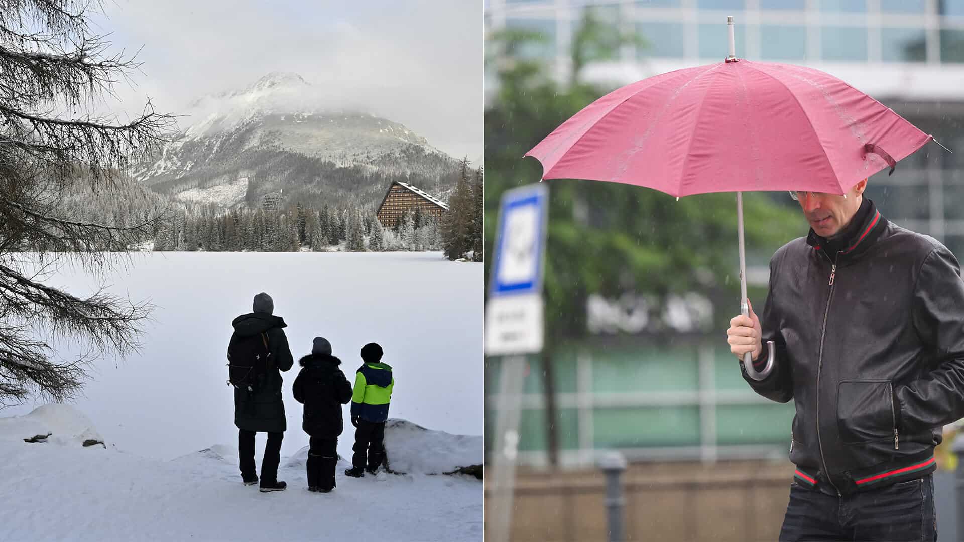 zima sneh dážď